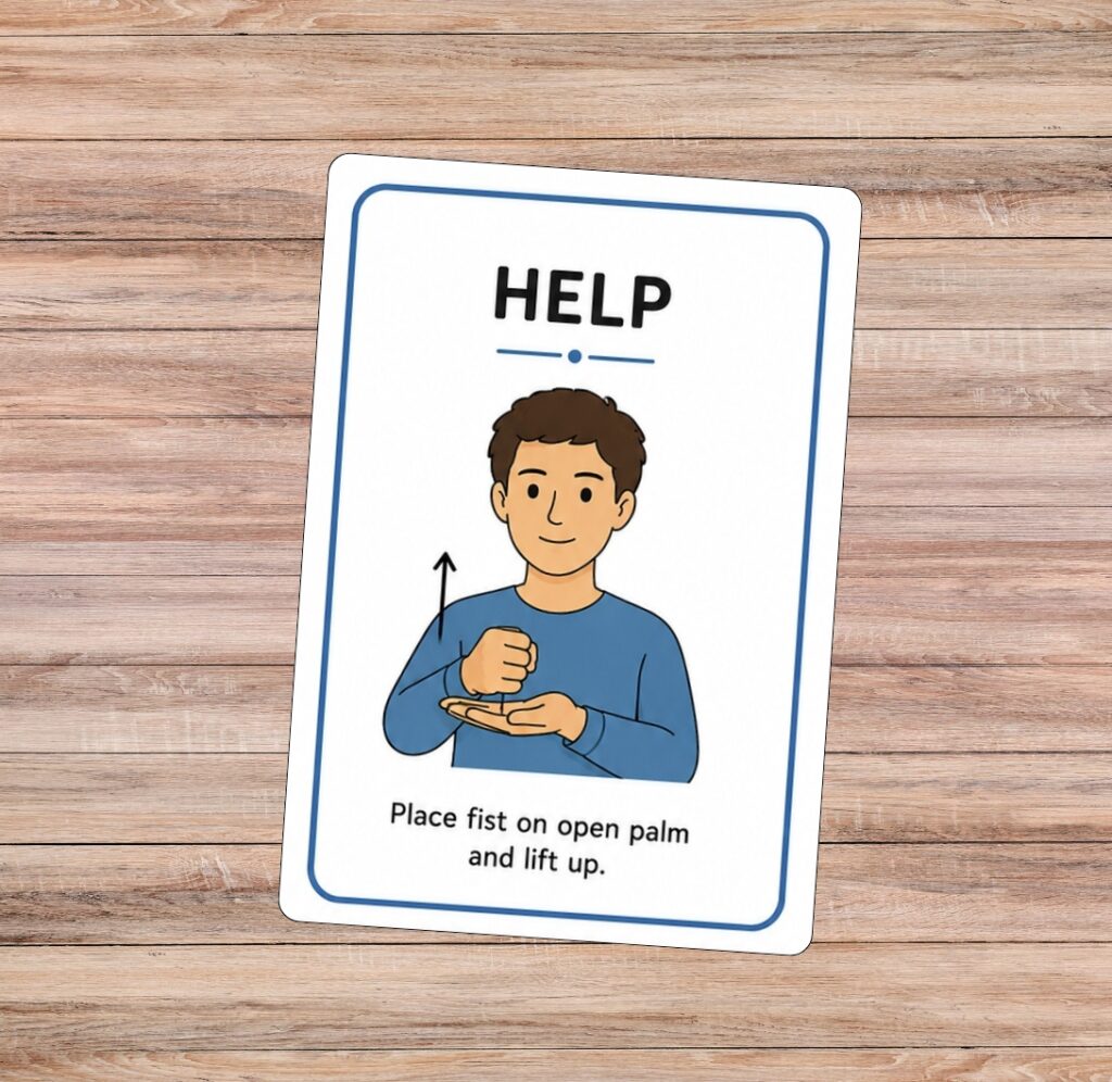ASL flashcard learning activities.